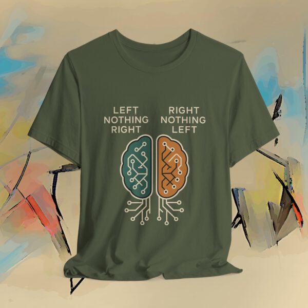 Funny Brain Diagram T‑Shirt — “Left Nothing Right / Right Nothing Left” Techy Graphic Tee