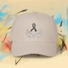 12967143464440763200_2048_custom.jpeg Skin Cancer Awareness Embroidered Black Ribbon Dad Cap