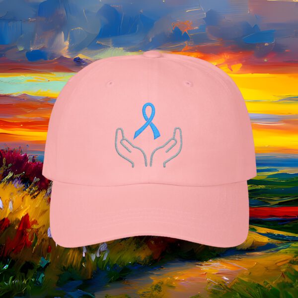 13362548586776486563_2048_custom.jpeg Prostate Cancer Support Dad Cap — Blue Ribbon 'Helping Hands' Embroidered Hat