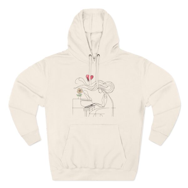 13574717188972369338_2048.jpeg Romantic Minimalist Hoodie — Line Art Piano Player with Heart & Flower