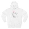 Romantic Minimalist Hoodie — Line Art Piano Player with Heart & Flower
