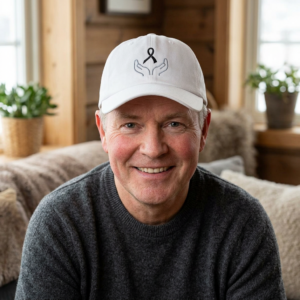 Skin Cancer Awareness Embroidered Black Ribbon Dad Cap