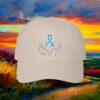 4127927136743152772_2048_custom.jpeg Prostate Cancer Support Dad Cap — Blue Ribbon 'Helping Hands' Embroidered Hat