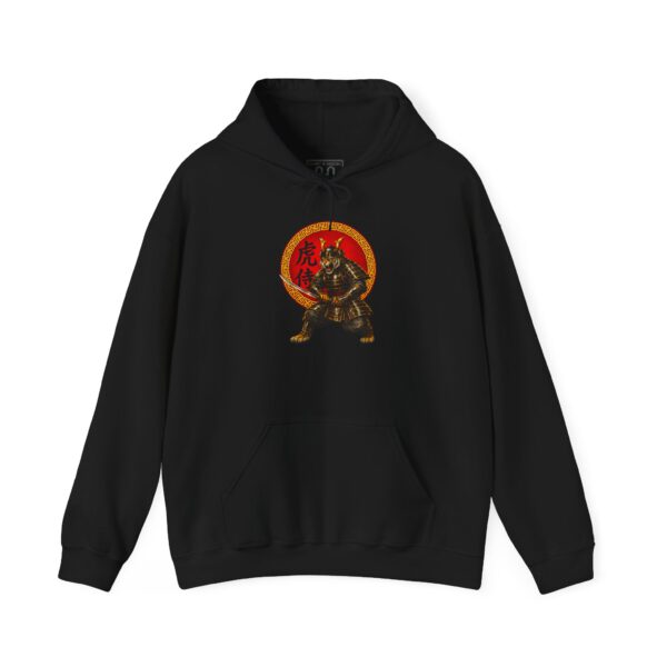 4146875930830417042_2048.jpeg Tiger Samurai Hoodie — Streetwear Warrior with 勇 Emblem