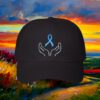 4598187797422410408_2048_custom.jpeg Prostate Cancer Support Dad Cap — Blue Ribbon 'Helping Hands' Embroidered Hat
