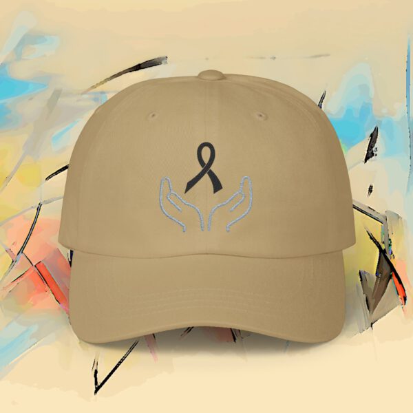 8134299692068075259_2048_custom.jpeg Skin Cancer Awareness Embroidered Black Ribbon Dad Cap