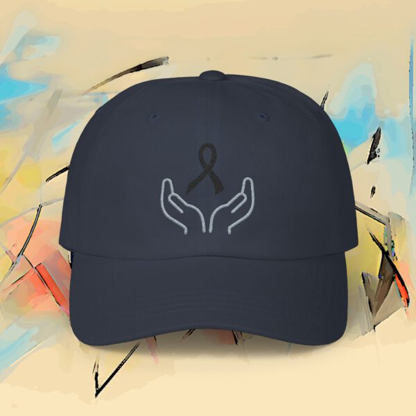 8458658312672022313_2048_custom.jpeg Skin Cancer Awareness Embroidered Black Ribbon Dad Cap