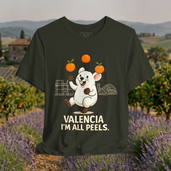 11705915462773978462_v2_2048_custom.jpeg European Tourister - Valencia Travel T-Shirt — Spanish Citrus Humor “I’m All Peels”