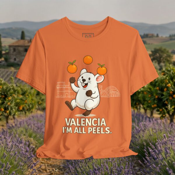 1422124177518147026_v2_2048_custom.jpeg European Tourister - Valencia Travel T-Shirt — Spanish Citrus Humor “I’m All Peels”