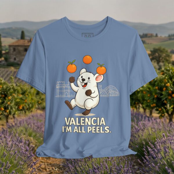 14979528188252145578_v2_2048_custom.jpeg European Tourister - Valencia Travel T-Shirt — Spanish Citrus Humor “I’m All Peels”