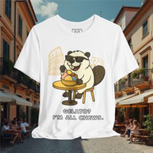 Europe Tourister – Rome Gelato Shirt | Italian Dessert Humor Tee — “I’m All Chews”
