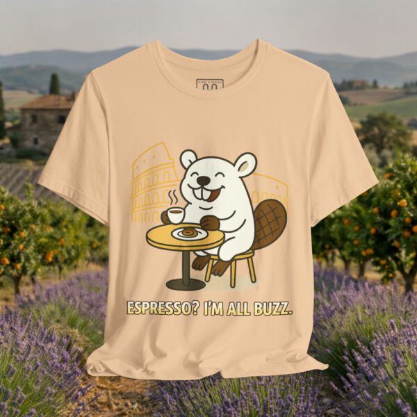 Europe Tourister – Rome Espresso Shirt | Italian Coffee Humor Tee — “I’m All Buzz”