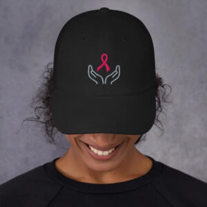 Breast Cancer Awareness Pink Ribbon Dad Cap — Embroidered Support Hat