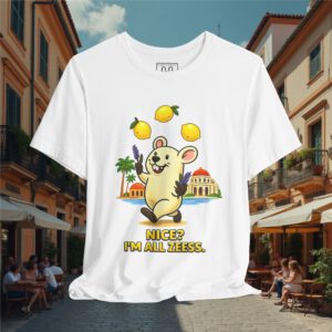 Europe Tourister – Nice Citrus Shirt | French Lemon Humor Tee — “I’m All Zeess”