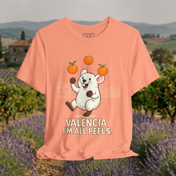 9905687177578349073_v2_2048_custom.jpeg European Tourister - Valencia Travel T-Shirt — Spanish Citrus Humor “I’m All Peels”